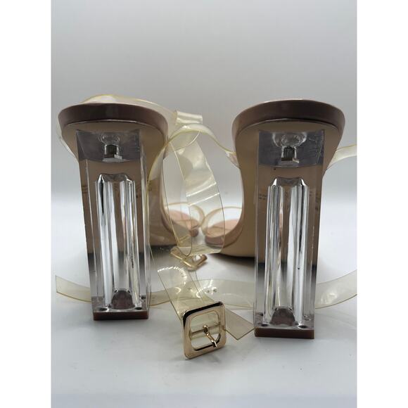 "The Glass Slipper" with Clear Patent Leather Straps and Lucite Heel - Picture 12 of 12